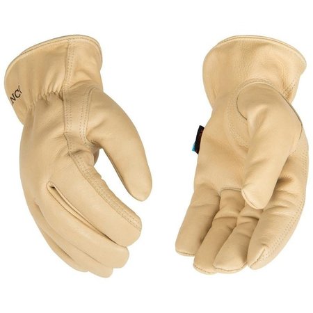 HYDROFLECTOR Driver Gloves, Men's, M, Keystone Thumb, EasyOn Cuff, Cowhide Leather, Tan 398HKP-M